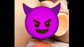 A new toy from a dragon dildo fan test drive of miranielt with a huge dildo in her pussy