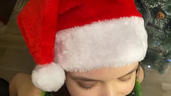 Step sister showed me her christmas costume and gave me her holes as a gift