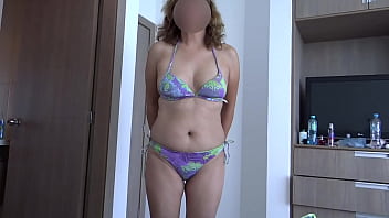 On the beach stepmom shows off and loves making cocks hard