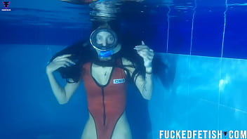 Hot skinny sexy swimwear diving mask fetish