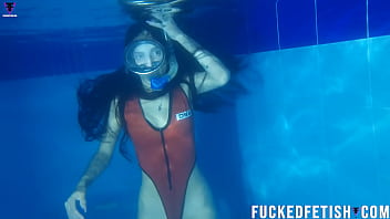 Hot skinny sexy swimwear diving mask fetish