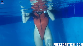 Hot skinny sexy swimwear diving mask fetish