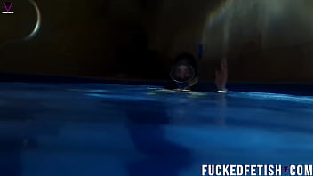 Hot skinny sexy swimwear diving mask fetish