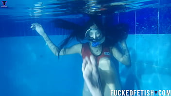 Hot skinny sexy swimwear diving mask fetish