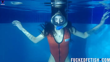 Hot skinny sexy swimwear diving mask fetish