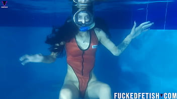 Hot skinny sexy swimwear diving mask fetish