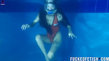 Hot skinny sexy swimwear diving mask fetish
