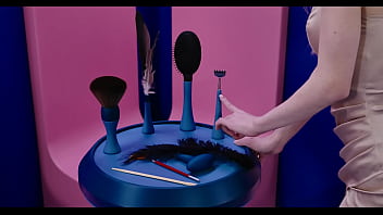 Cute brunette brill angel tied up and tickled feather feet tickling with petite nata gold