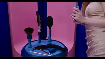 Cute brunette brill angel tied up and tickled feather feet tickling with petite nata gold