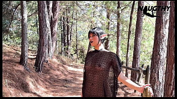 Beautiful elf masturbating in the forest