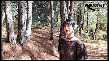 Beautiful elf masturbating in the forest