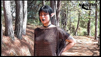 Beautiful elf masturbating in the forest