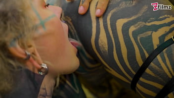 Heavy tattooed lesbians riding big toys anal atm fatnasy dildos alt girls punk goth hippie and split tongue