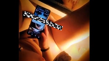 Sweet lonesome knows how to have fun in front of a mirror while the neighbor is working