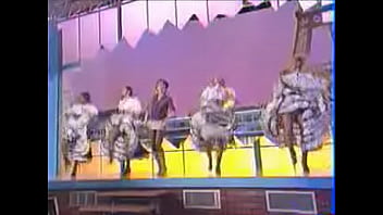 Girls dance and kick on stage showing upskirts Girls dance and kick on stage showing upskirts