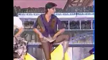 Girls dance and kick on stage showing upskirts