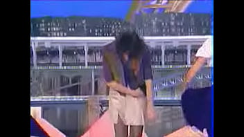 Girls dance and kick on stage showing upskirts