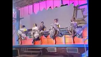Girls dance and kick on stage showing upskirts Girls dance and kick on stage showing upskirts
