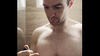 I trim my sweaty hairy armpits chest and arms after the gym to prepare for a photoshoot next week behind the scenes