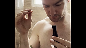 I trim my sweaty hairy armpits chest and arms after the gym to prepare for a photoshoot next week behind the scenes