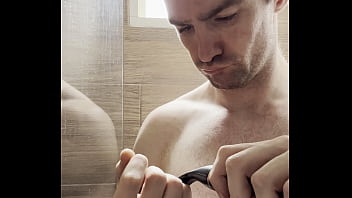 I trim my sweaty hairy armpits chest and arms after the gym to prepare for a photoshoot next week behind the scenes