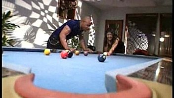 Busty blonde fucking on billard table