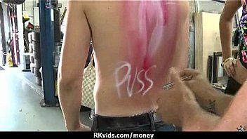 Sexy teen nails her butt on hard dick for cash 26