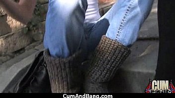 Interracial black slut hardcore group facial 8