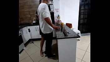 She had anal sex with the bartender hidden in the pantry