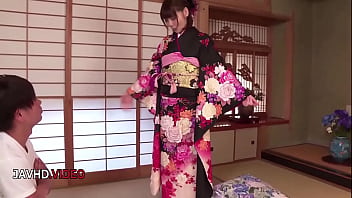 Elegant kimono seduction leads to steamy japanese passion session