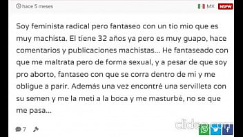 Chica feminazi lee cosas morbosas con su voz de puta baratota de que quiere tragar mecos Chica feminazi lee cosas morbosas con su voz de puta baratota de que quiere tragar mecos
