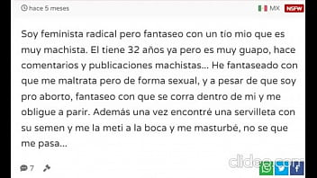 Chica feminazi lee cosas morbosas con su voz de puta baratota de que quiere tragar mecos Chica feminazi lee cosas morbosas con su voz de puta baratota de que quiere tragar mecos
