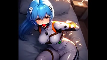 Rei ayanami in tight suit tied