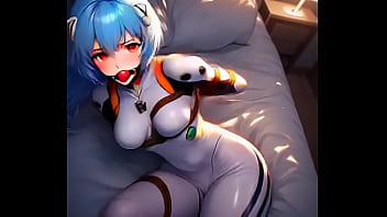 Rei ayanami in tight suit tied