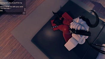 A succubus getting fucked after a party in a roblox condo