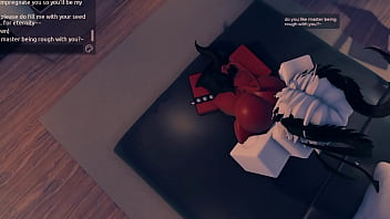 A succubus getting fucked after a party in a roblox condo
