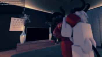 A succubus getting fucked after a party in a roblox condo