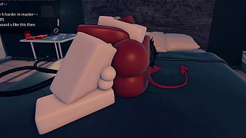 A succubus getting fucked after a party in a roblox condo