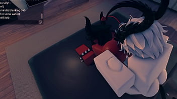 A succubus getting fucked after a party in a roblox condo
