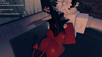 A succubus getting fucked after a party in a roblox condo
