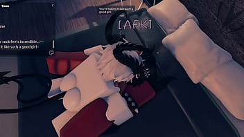 A succubus getting fucked after a party in a roblox condo