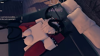 A succubus getting fucked after a party in a roblox condo