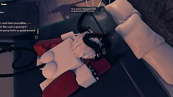 A succubus getting fucked after a party in a roblox condo