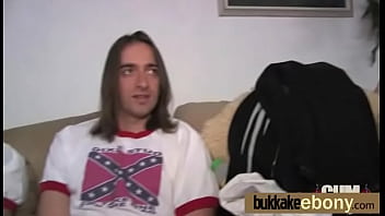 Black hottie gets several white cocks to fuck her 22