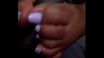 Caramelfootgoddess giving a quick fj to dafootgod