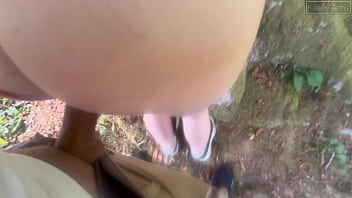 A new forest walk with a stranger's cock in my mouth and tight pussy