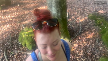 A new forest walk with a stranger's cock in my mouth and tight pussy