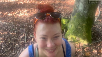 A new forest walk with a stranger's cock in my mouth and tight pussy