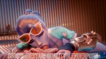 Overwatch slut sucks cock and swallows