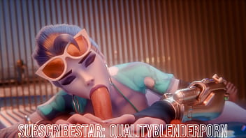 Overwatch slut sucks cock and swallows